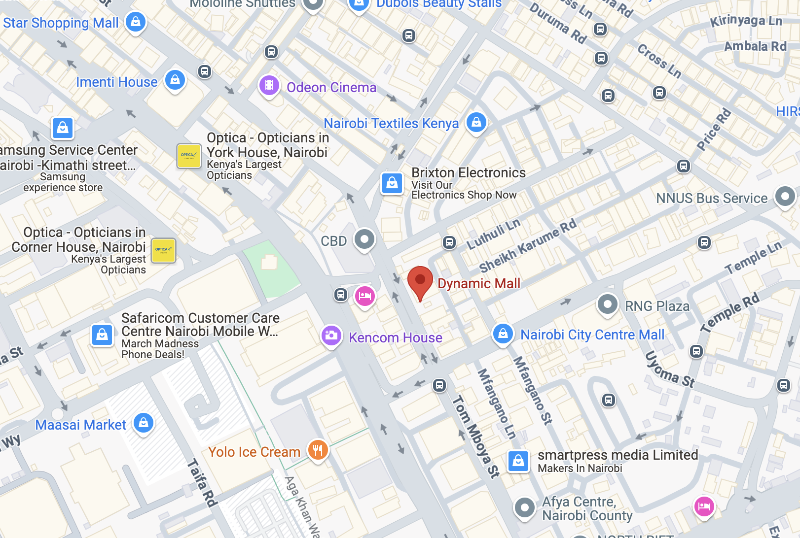 Map of our location in Nairobi